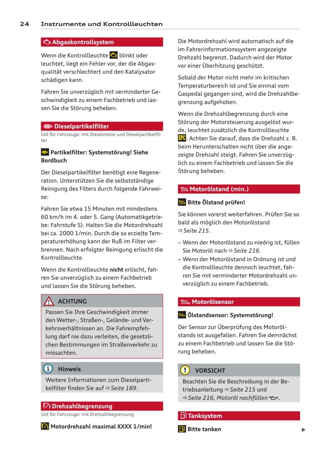 2013-2016 Audi A3 Owner's Manual | German
