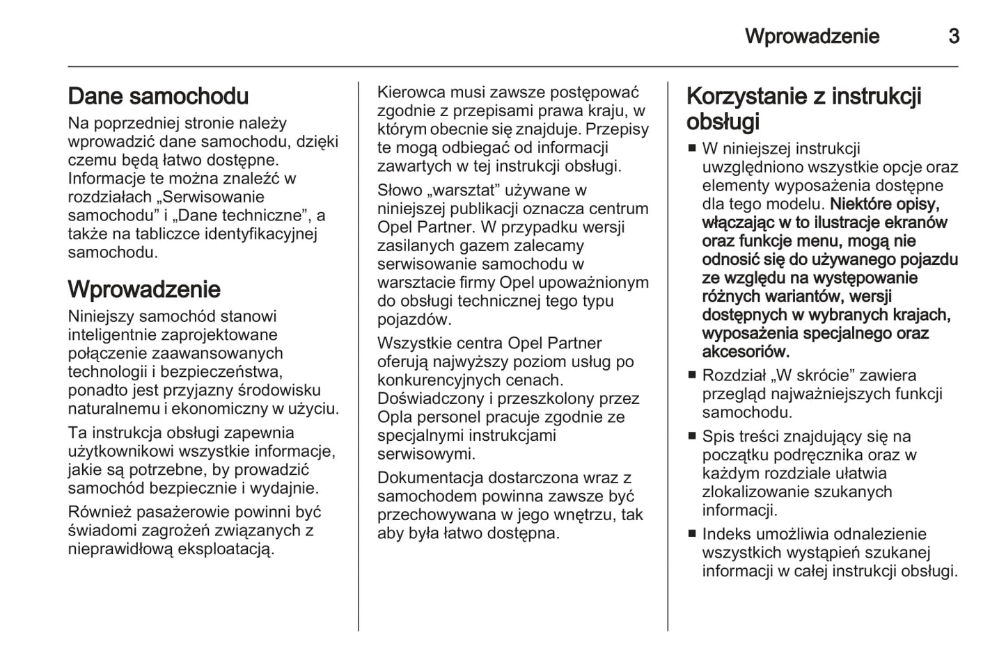 2013 Opel Meriva Owner's Manual | Polish