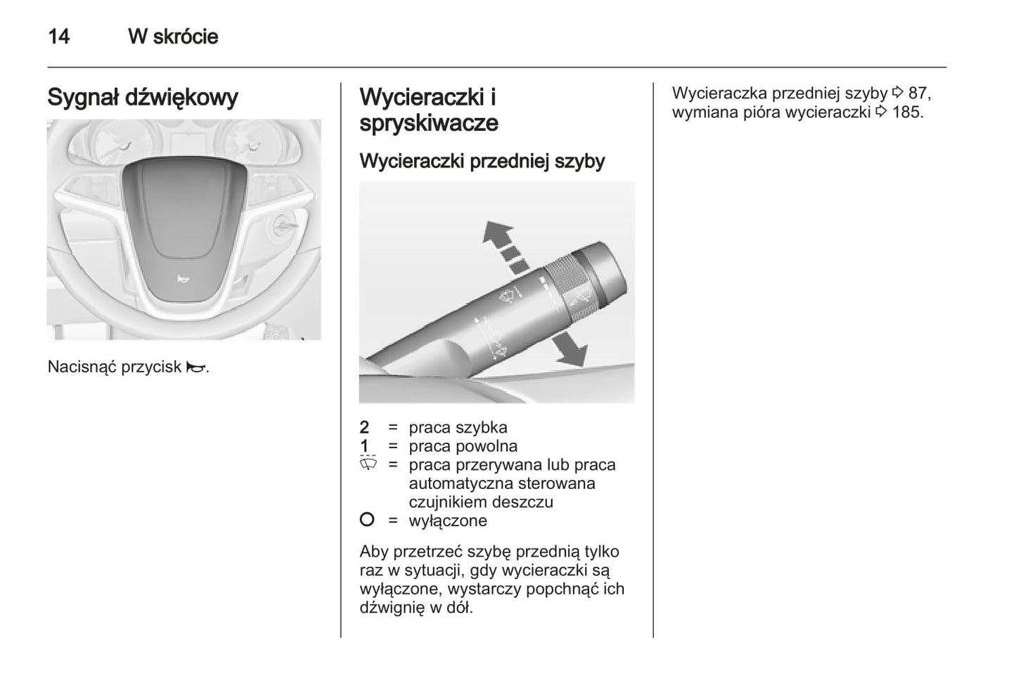 2013 Opel Meriva Owner's Manual | Polish