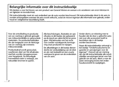 1997-2005 Chevrolet Trans Sport Owner's Manual | Dutch