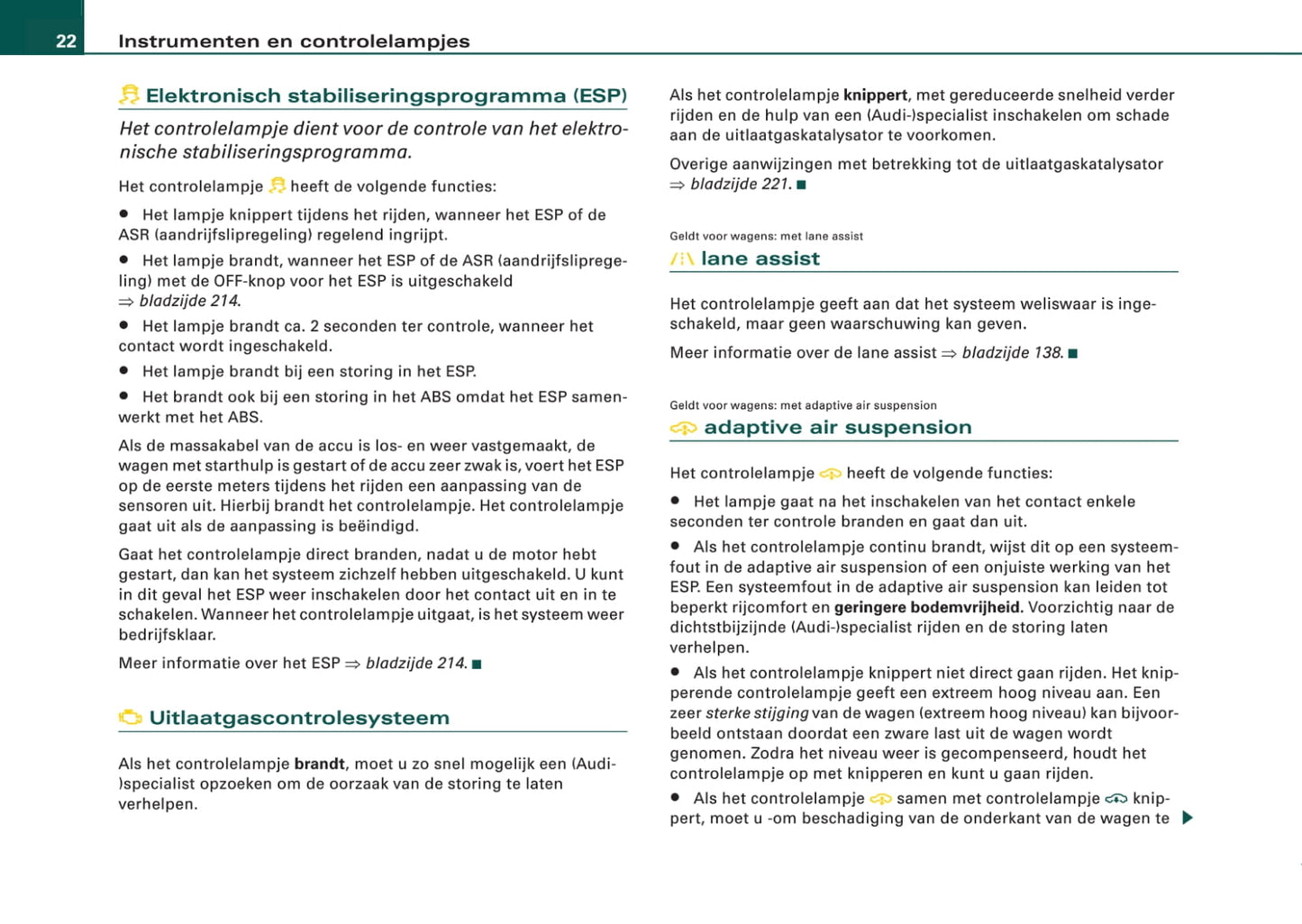 2008-2011 Audi A6 Bedienungsanleitung | Niederländisch