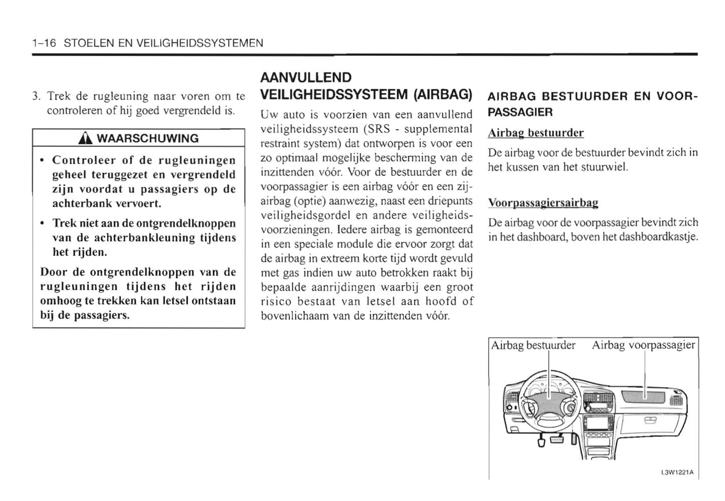 2000-2006 Daewoo Evanda Bedienungsanleitung | Niederländisch