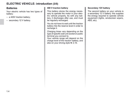 2019-2020 Renault Zoe Bedienungsanleitung | Englisch