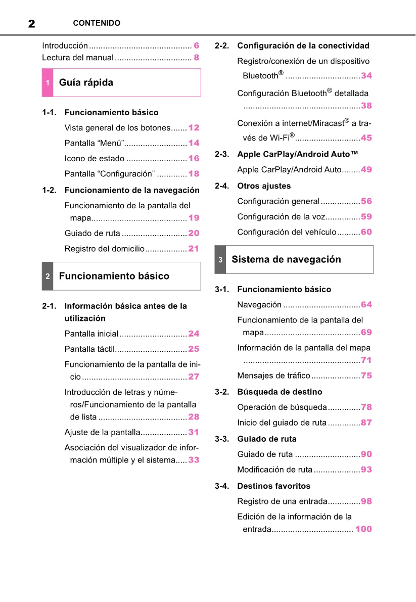 Toyota Yaris Cross Navigation / Multimedia Manual de Instrucciones 2021 - 2023