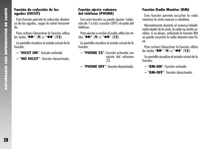 Alfa Romeo 156 / 156 GTA Autorradio Instrucciones 2004 - 2007