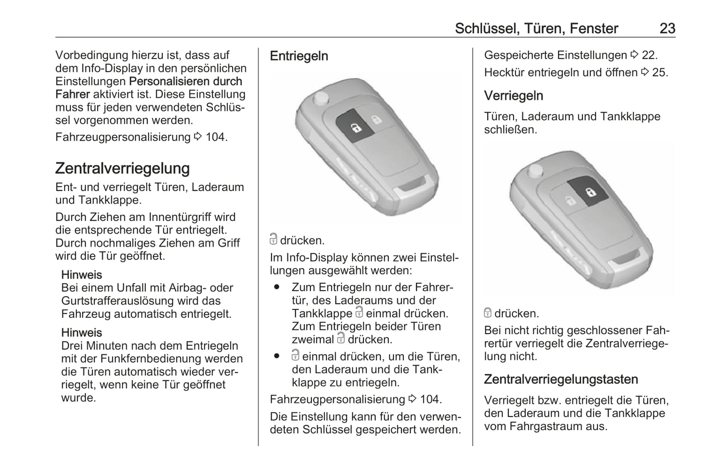 2016 Opel Adam Owner's Manual | German