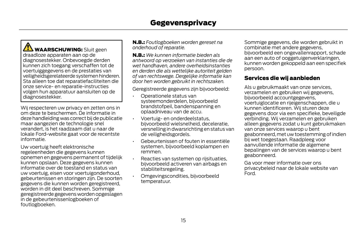 2021-2022 Ford Kuga Vignale Owner's Manual | Dutch