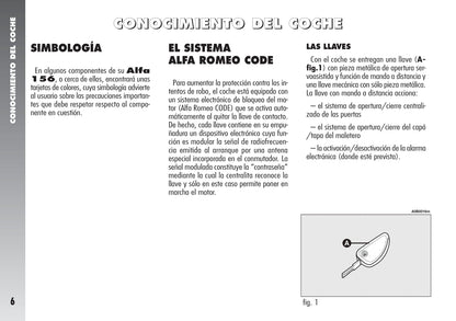 2003-2005 Alfa Romeo 156 Owner's Manual | Spanish