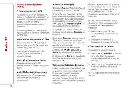 Abarth 124 Spider Radio 7 Instrucciones 2016 - 2018