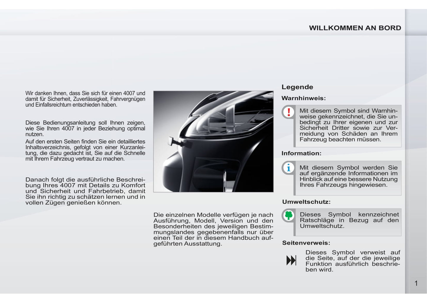 2011-2012 Peugeot 4007 Bedienungsanleitung | Deutsch