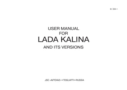 2013-2018 Lada Kalina Bedienungsanleitung | Englisch