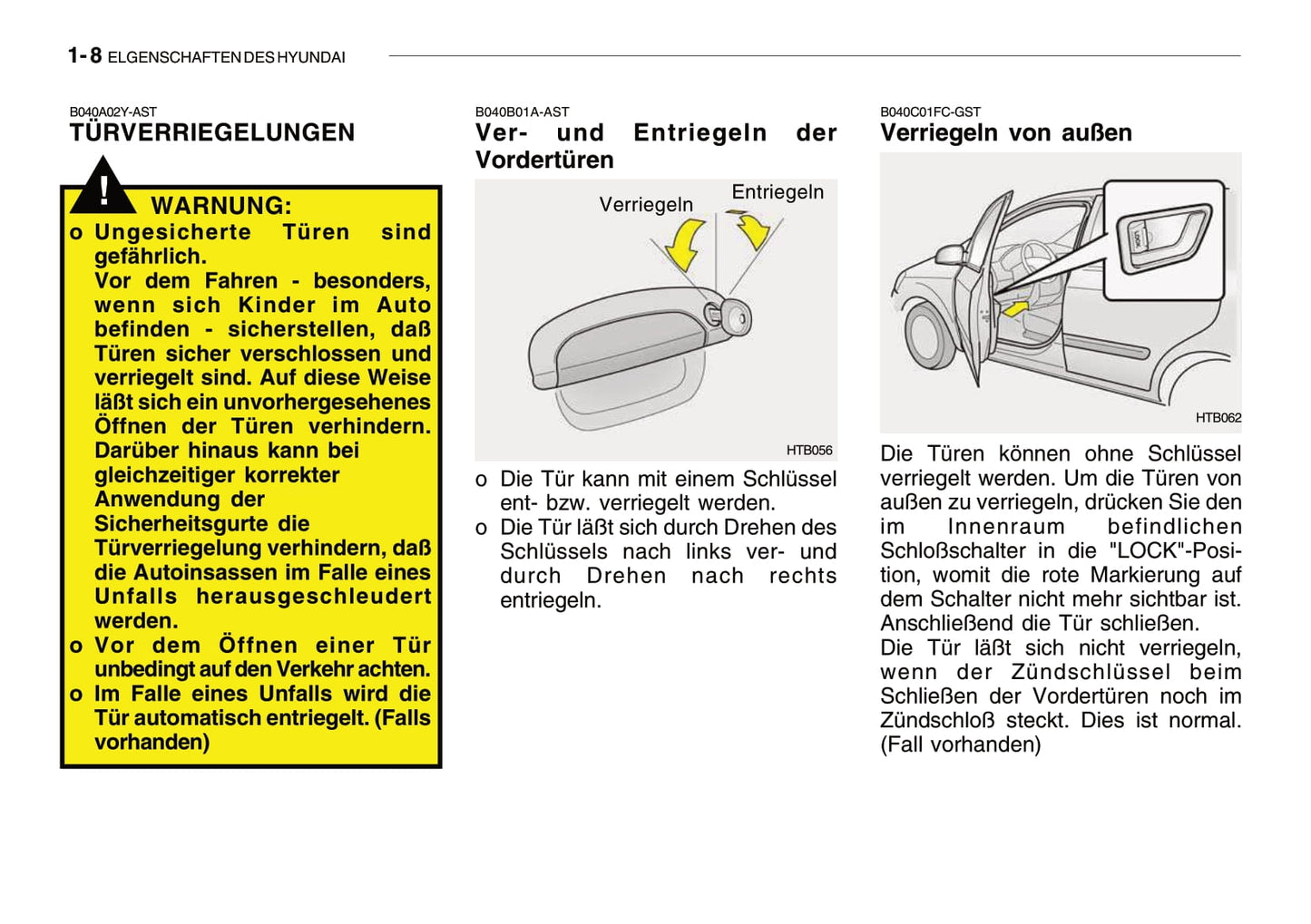 2008-2009 Hyundai Getz Bedienungsanleitung | Deutsch