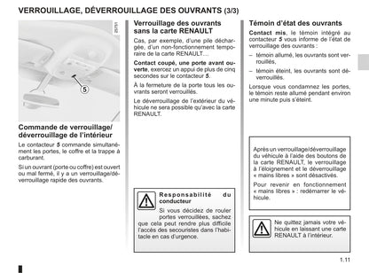 2011-2012 Renault Espace Owner's Manual | French
