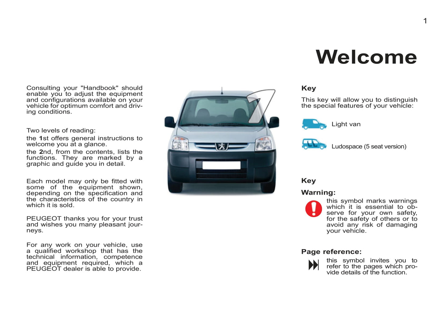 2011-2012 Peugeot Partner/Partner Origin Bedienungsanleitung | Englisch