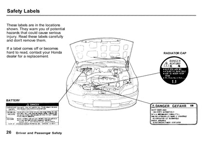 1992 Honda Civic Bedienungsanleitung | Englisch