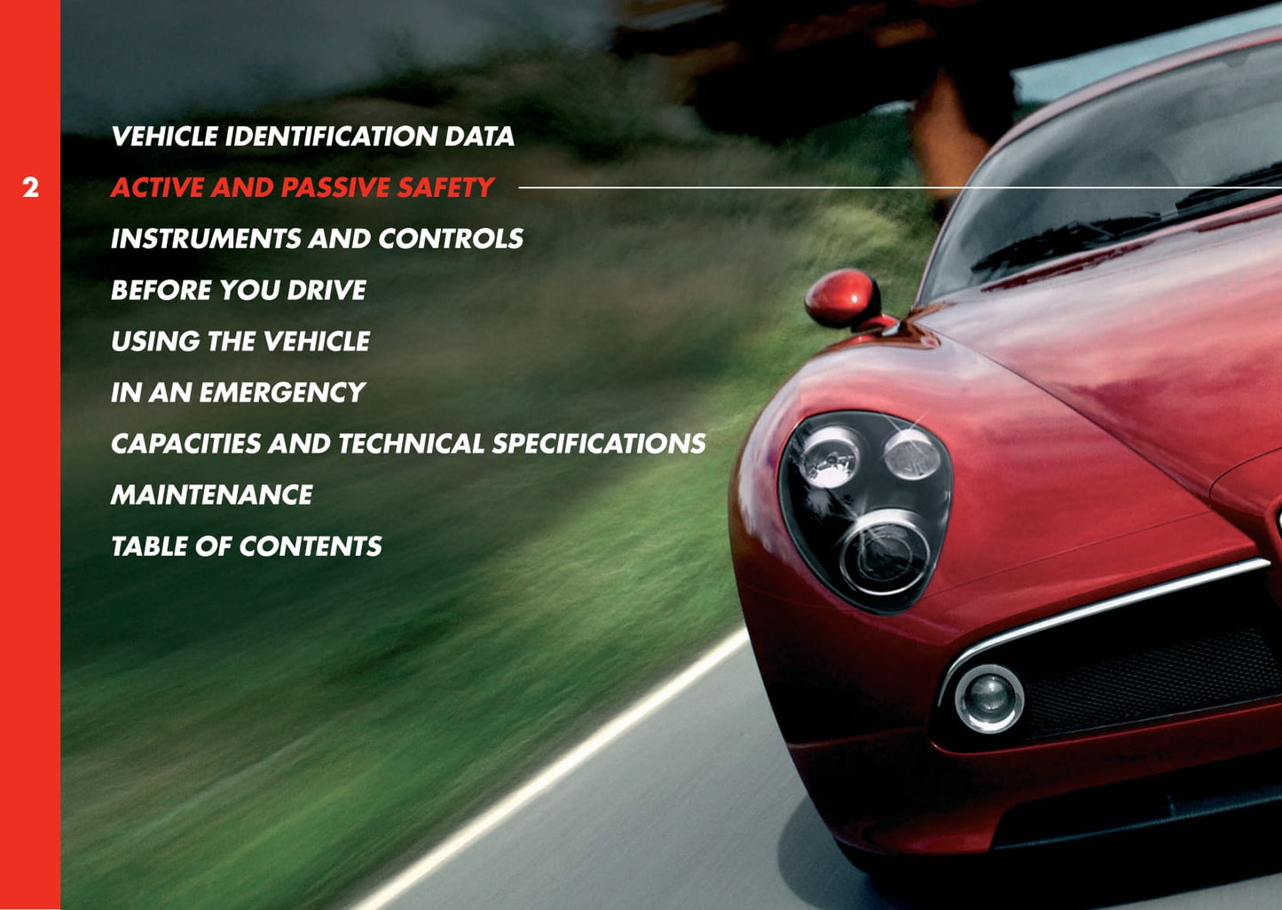 2008 Alfa Romeo 8C Bedienungsanleitung | Englisch