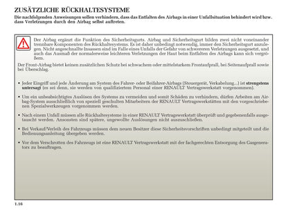 2002-2003 Renault Avantime Bedienungsanleitung | Deutsch