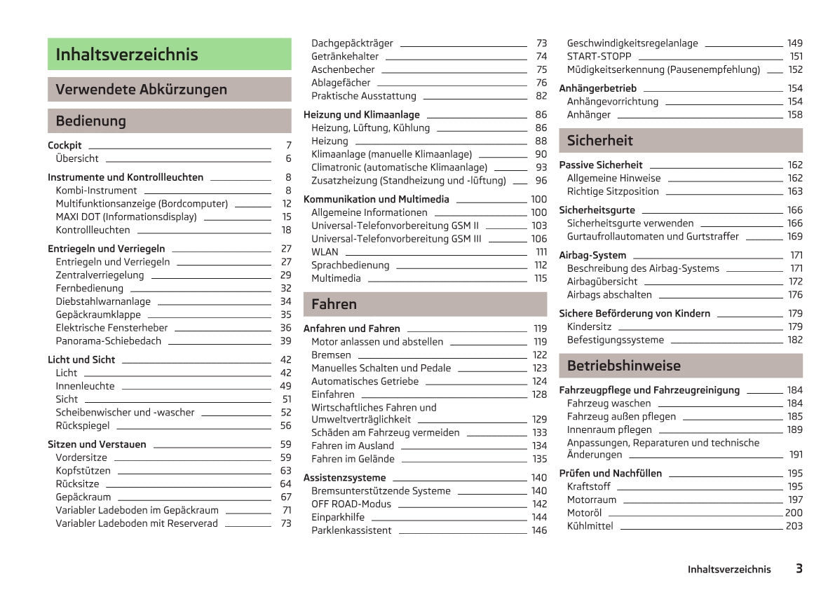 2013-2014 Skoda Yeti Owner's Manual | German