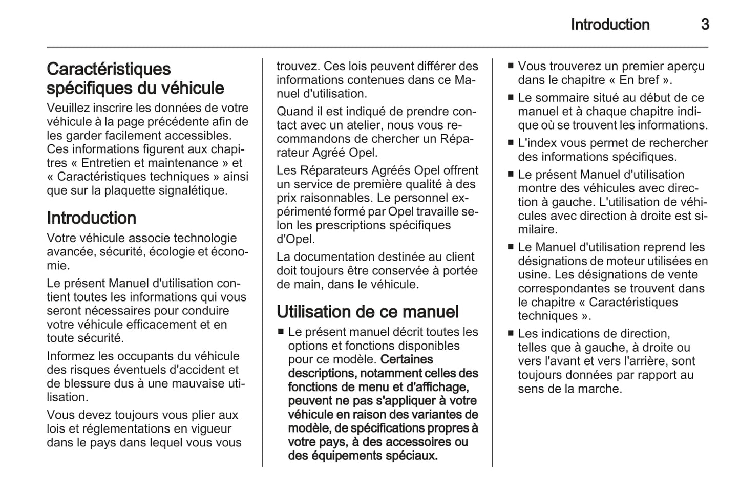 2012-2015 Opel Agila Owner's Manual | French