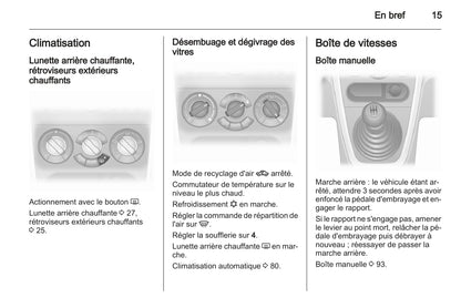 2012-2015 Opel Agila Owner's Manual | French