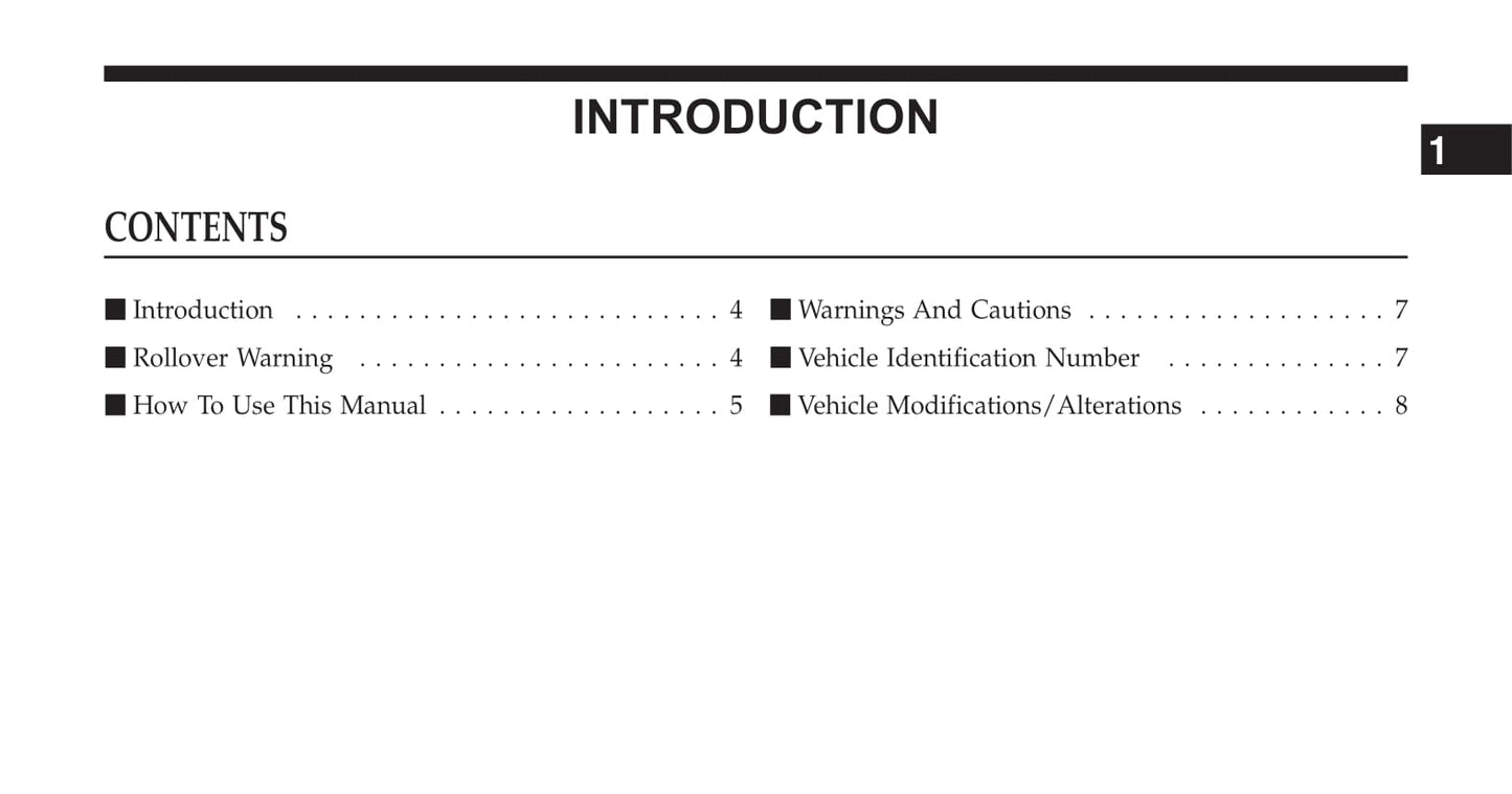 2011 Dodge Nitro Owner's Manual | English