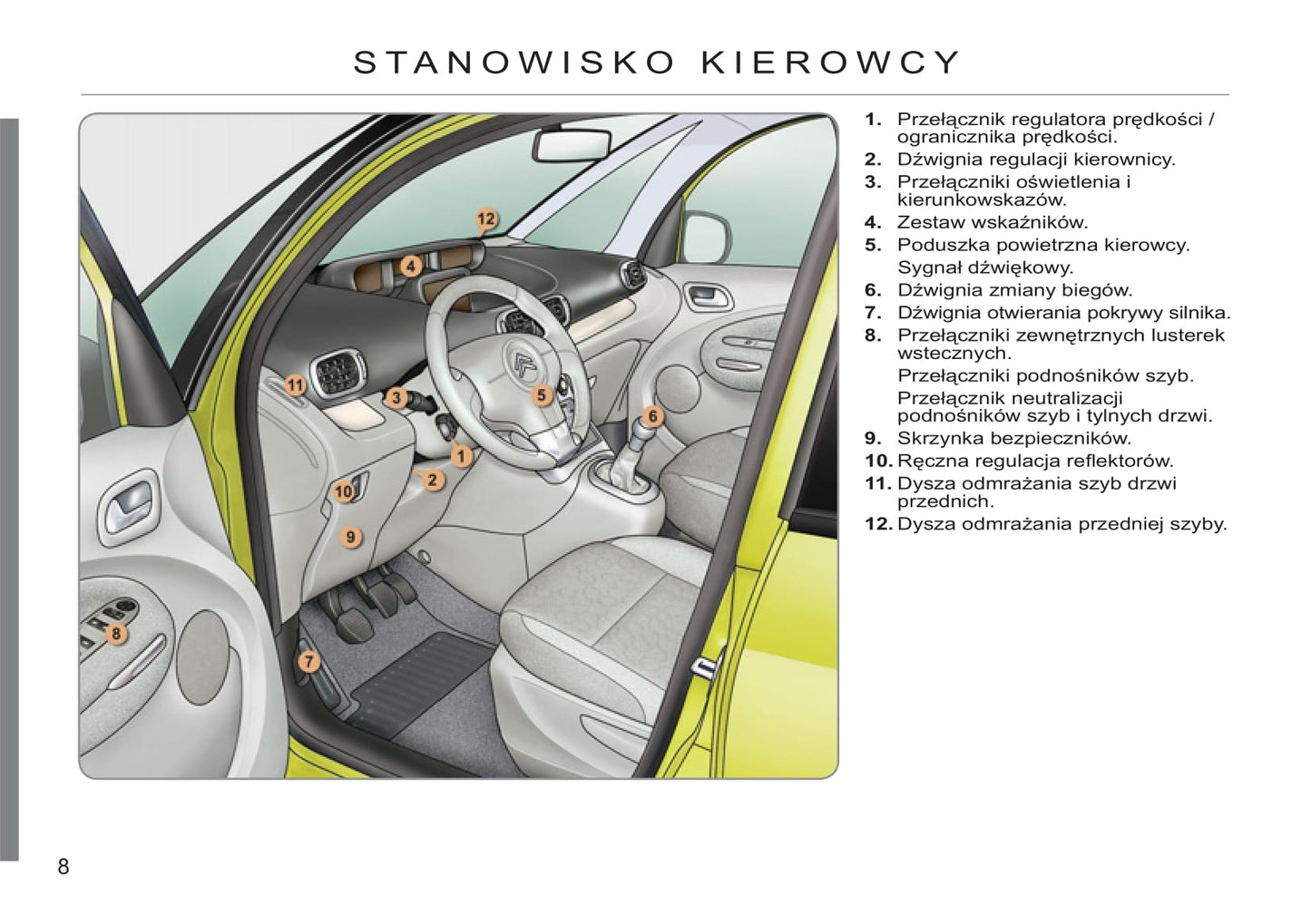 2011-2012 Citroën C3 Picasso Owner's Manual | Polish