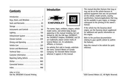 2021 Chevrolet Silverado 1500 Bedienungsanleitung | Englisch