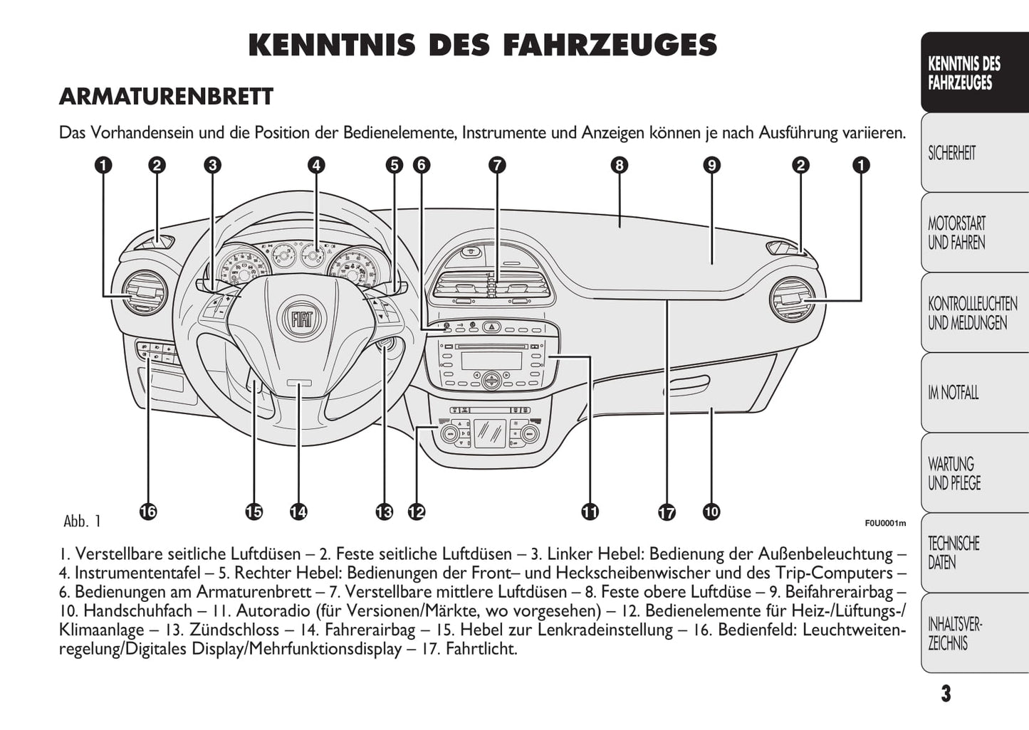 2010-2011 Fiat Punto/Punto Evo Owner's Manual | German