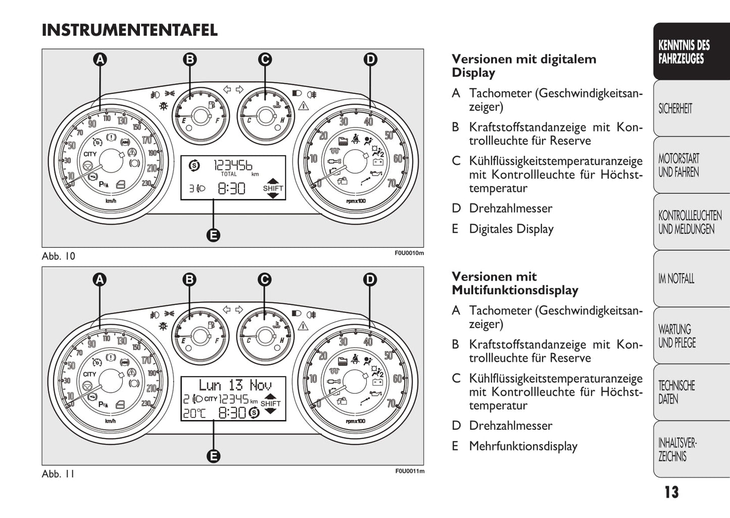 2010-2011 Fiat Punto/Punto Evo Owner's Manual | German