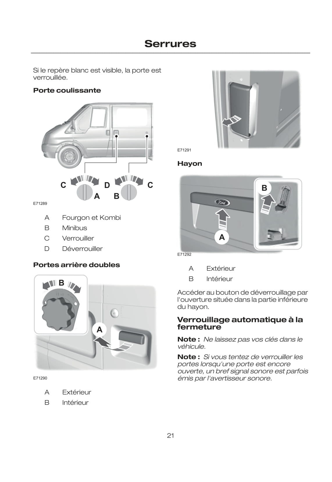 2010-2011 Ford Transit Owner's Manual | French