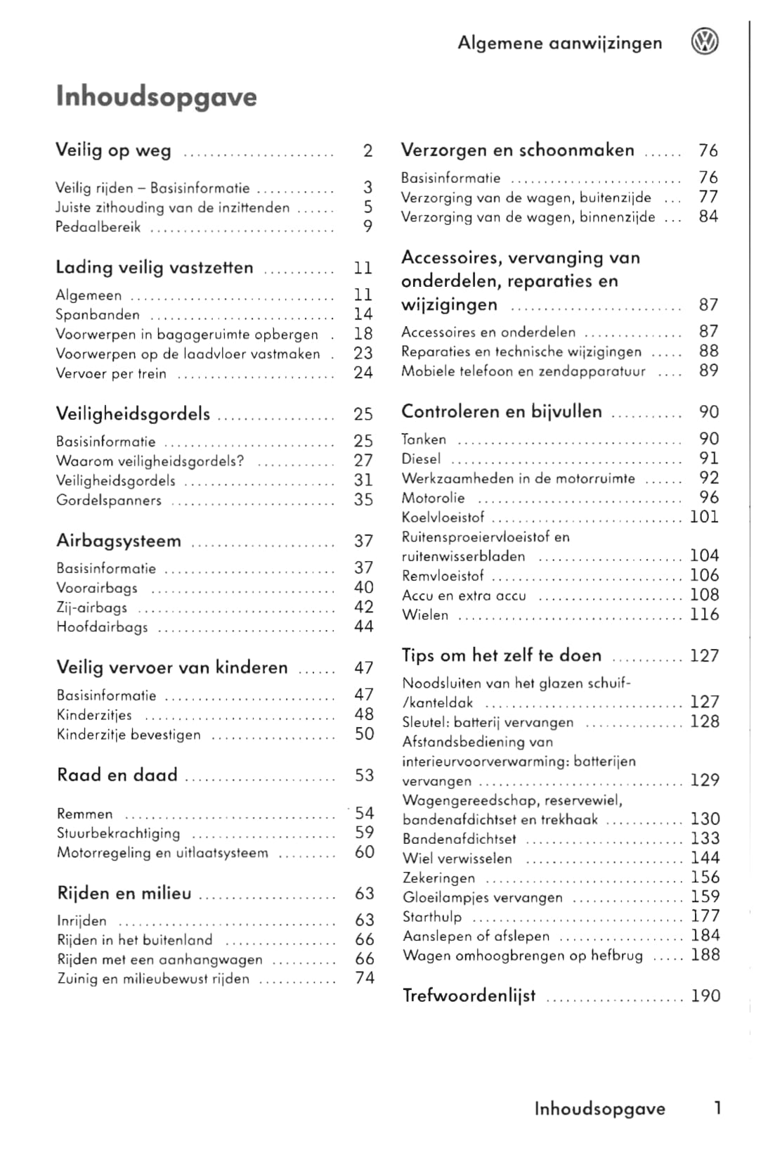 2006-2011 Volkswagen Crafter Owner's Manual | Dutch