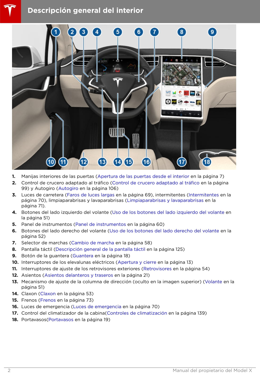2016-2019 Tesla Model X Owner's Manual | Spanish