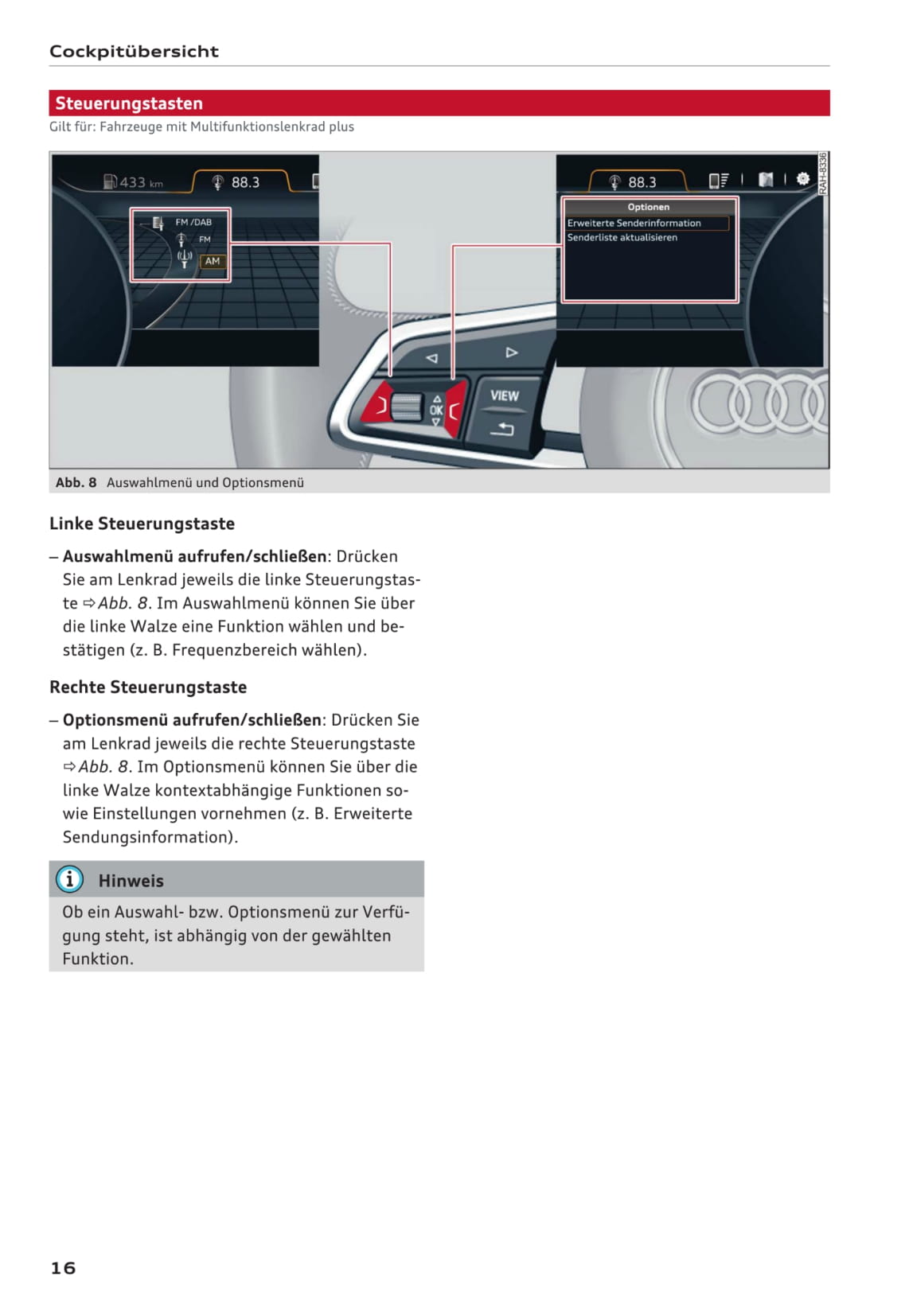 2017-2020 Audi Q5 Bedienungsanleitung | Deutsch