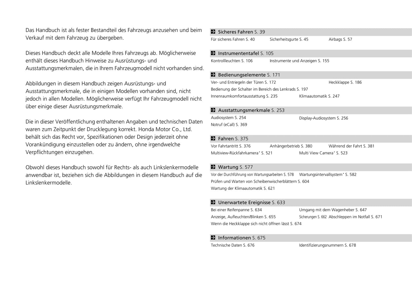 2020-2021 Honda e Bedienungsanleitung | Deutsch