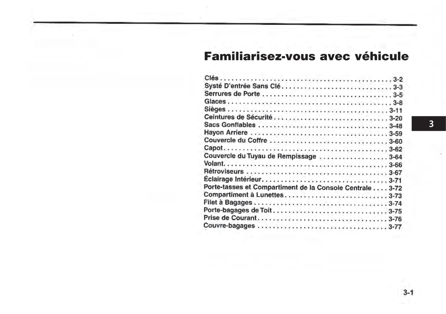 2003 Kia Rio Bedienungsanleitung | Französisch