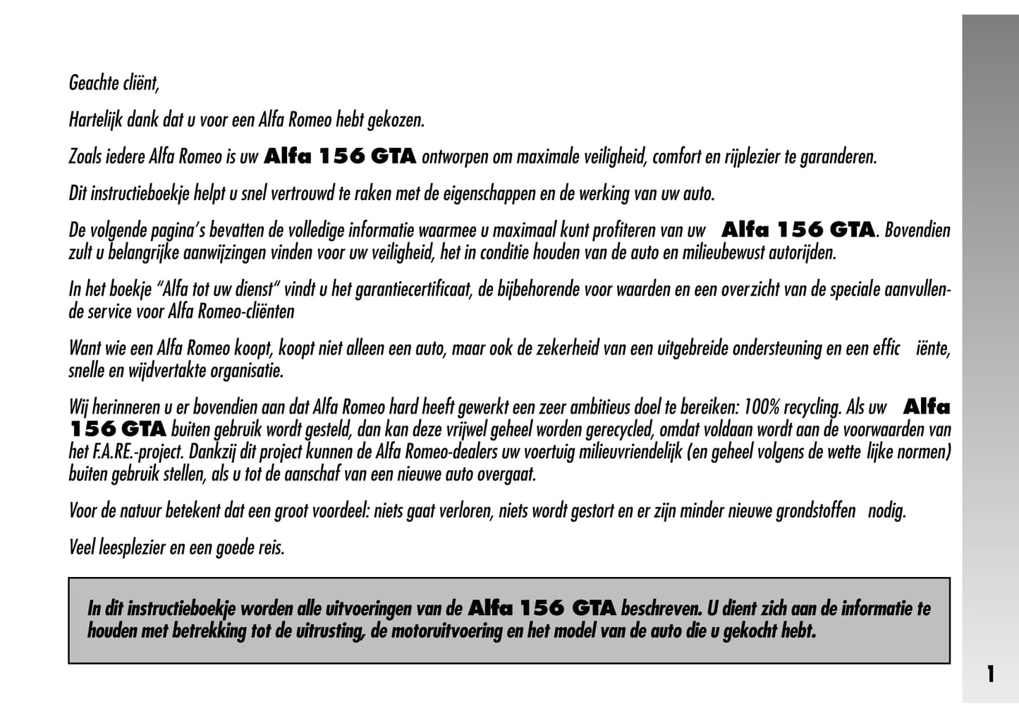 2002-2003 Alfa Romeo 156 Bedienungsanleitung | Niederländisch