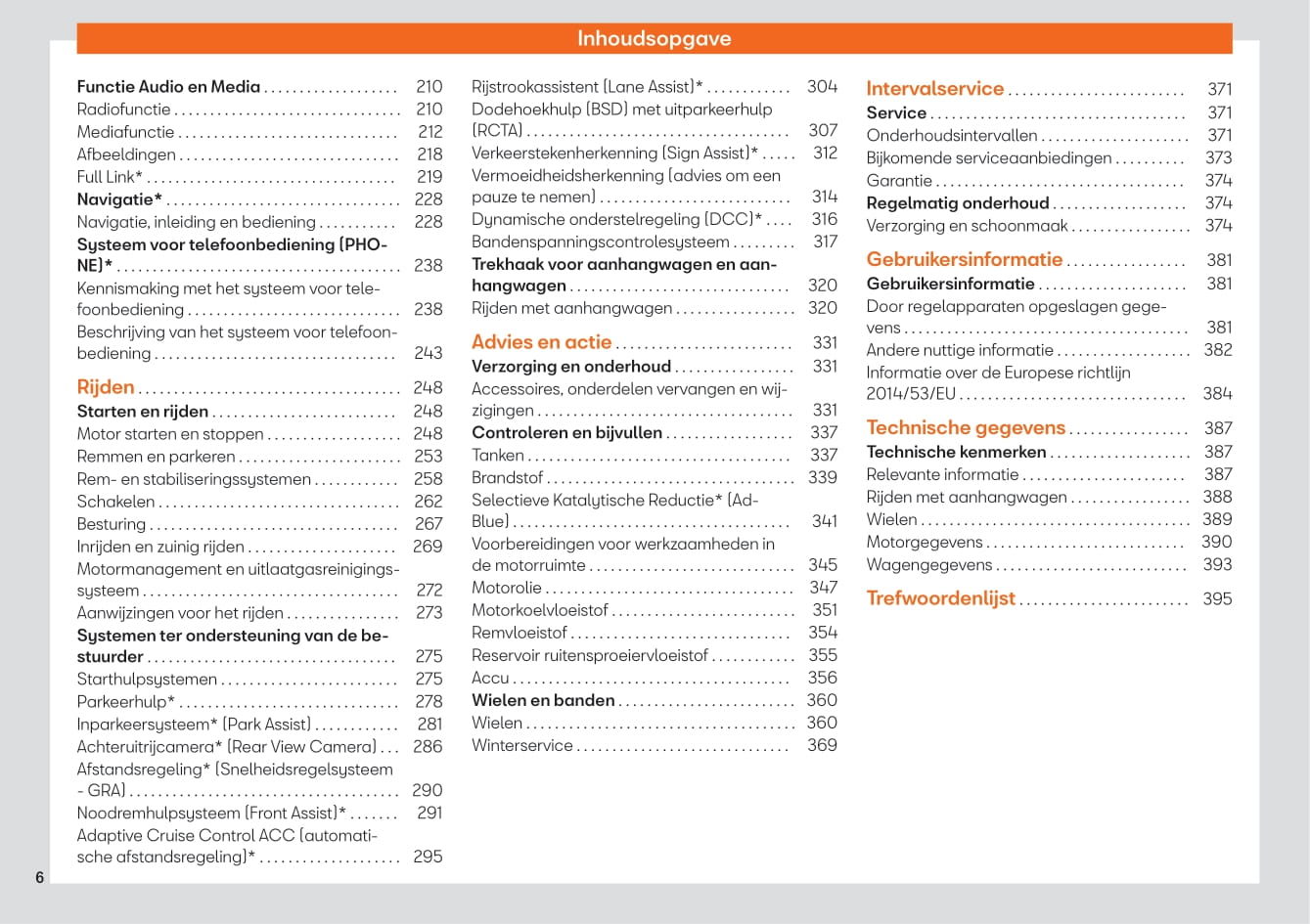 2015-2019 Seat Alhambra Owner's Manual | Dutch