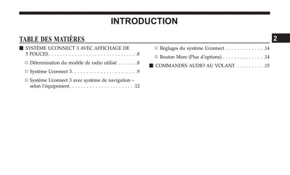 Jeep System Uconnect 3 Guide d'utilisation 2018