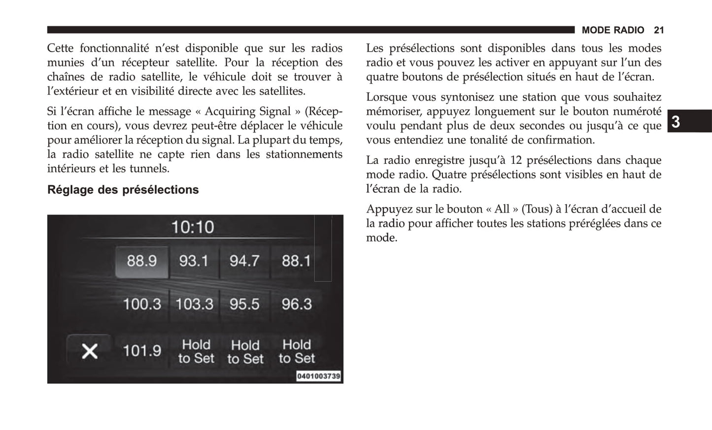 Jeep System Uconnect 3 Guide d'utilisation 2018