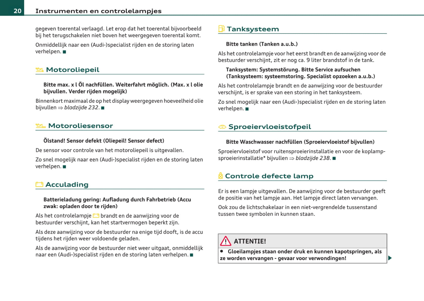 2007-2011 Audi A4 Avant Owner's Manual | Dutch