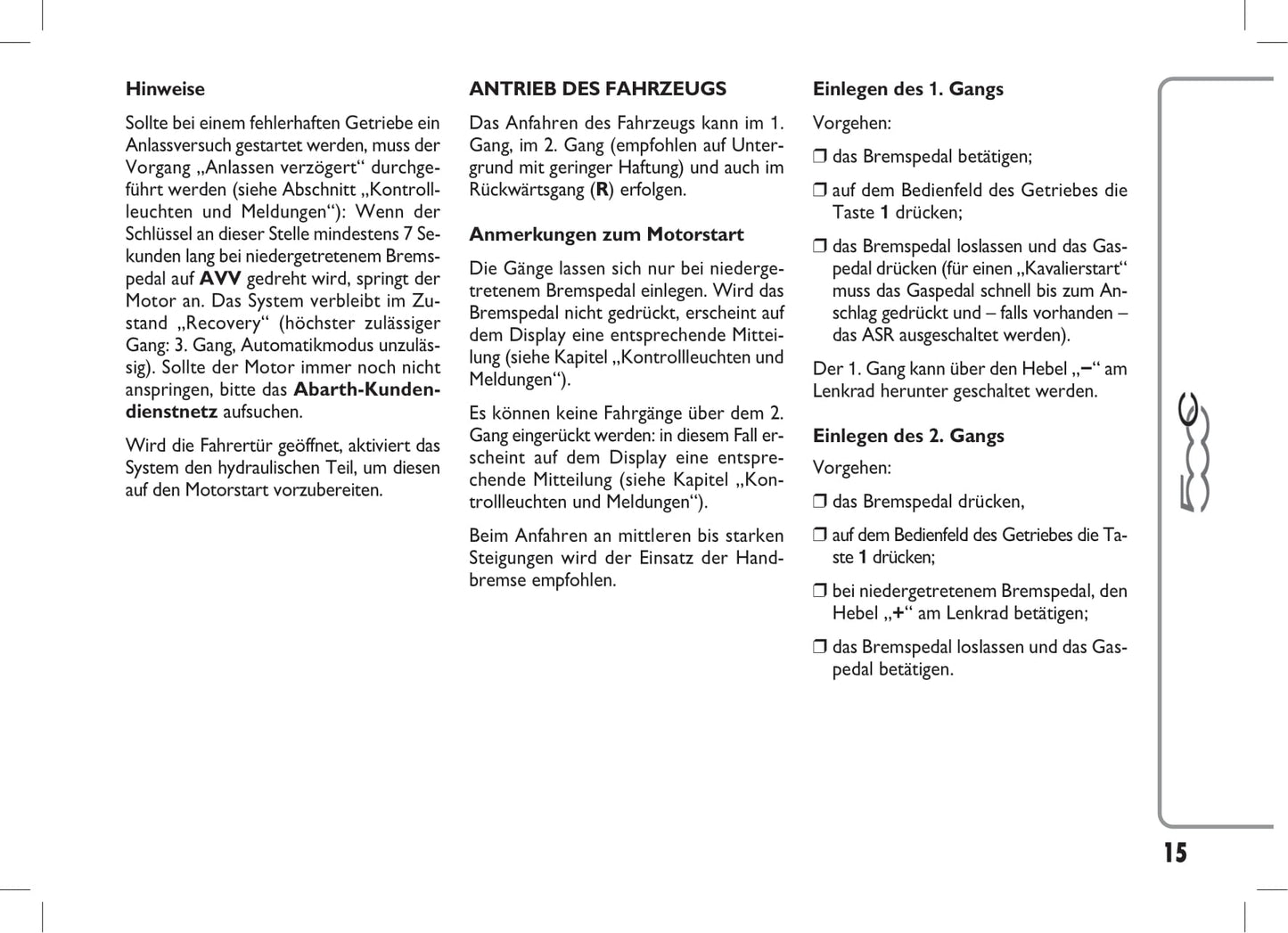 2014-2018 Abarth 500C Owner's Manual | German