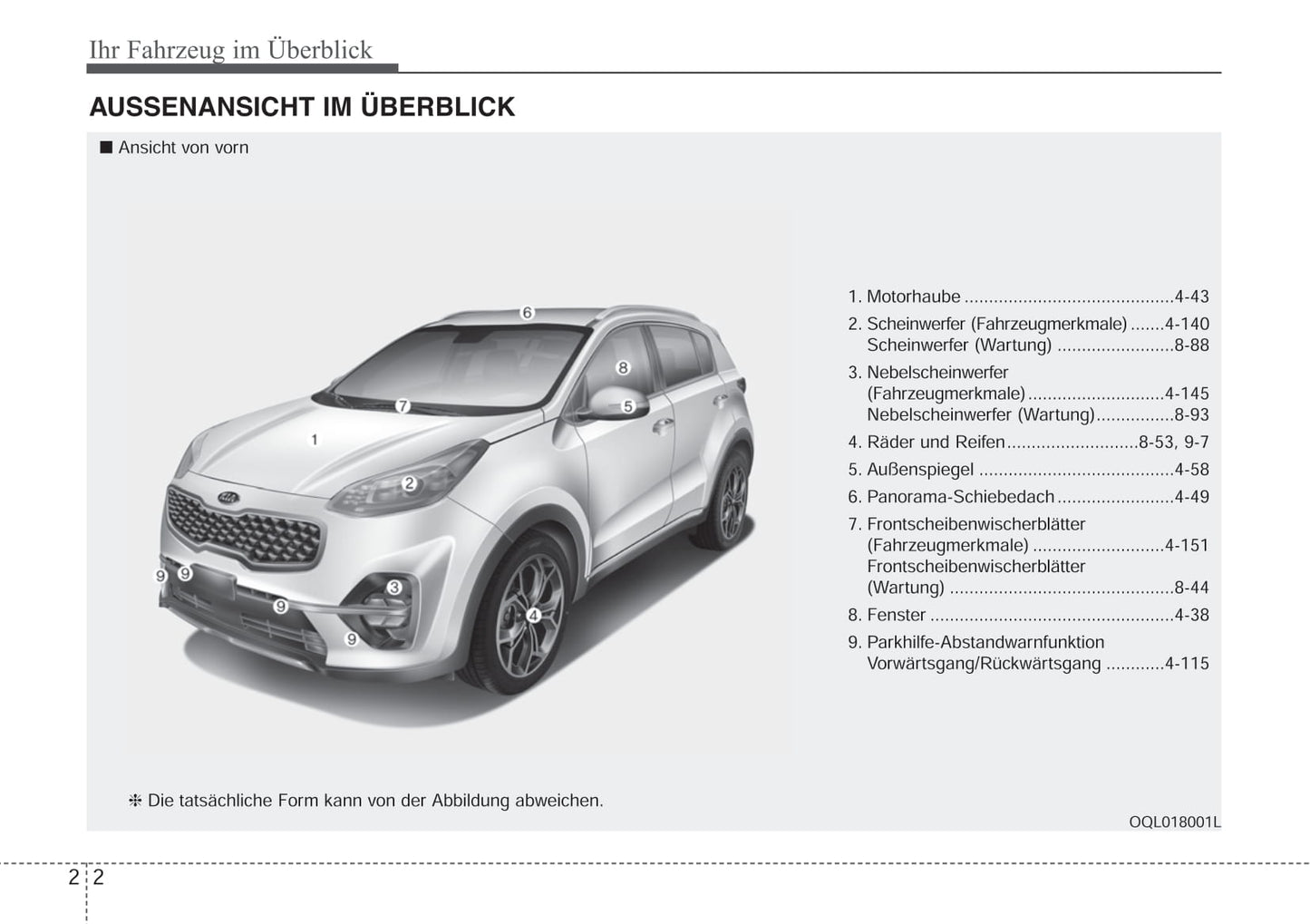 2019-2020 Kia Sportage Bedienungsanleitung | Deutsch