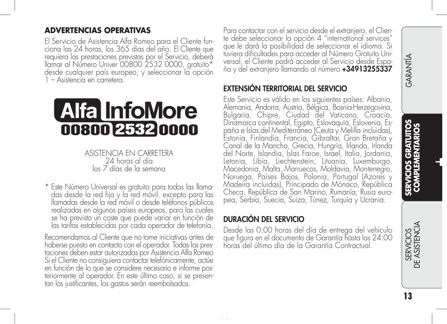 Alfa Romeo Garantía Y Servivios 2012 - 2014