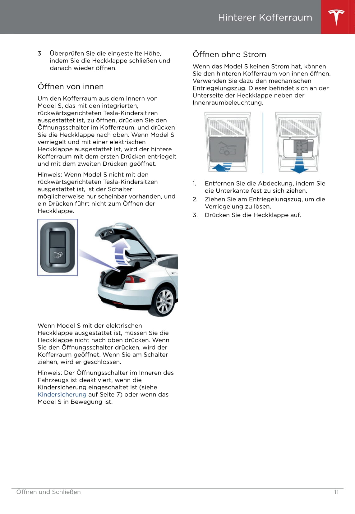 2016-2019 Tesla Model S Bedienungsanleitung | Deutsch