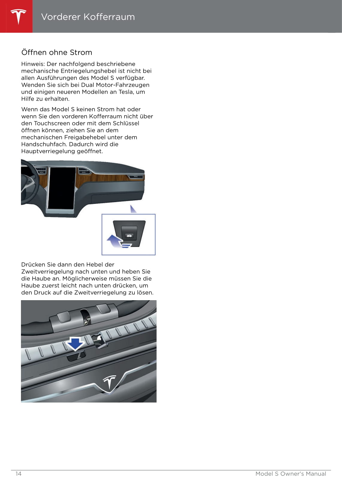 2016-2019 Tesla Model S Bedienungsanleitung | Deutsch