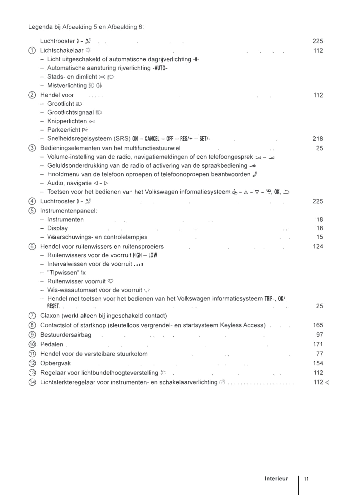 2011-2016 Volkswagen Eos Bedienungsanleitung | Niederländisch