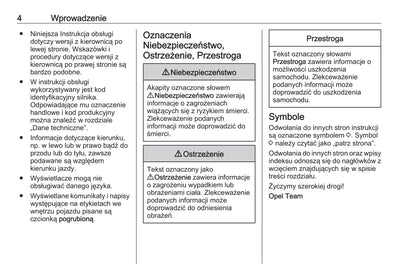 2018-2019 Opel Cascada Owner's Manual | Polish