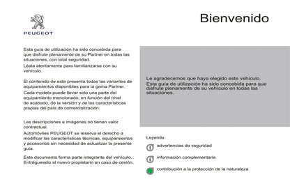 2016-2017 Peugeot Partner Owner's Manual | Spanish