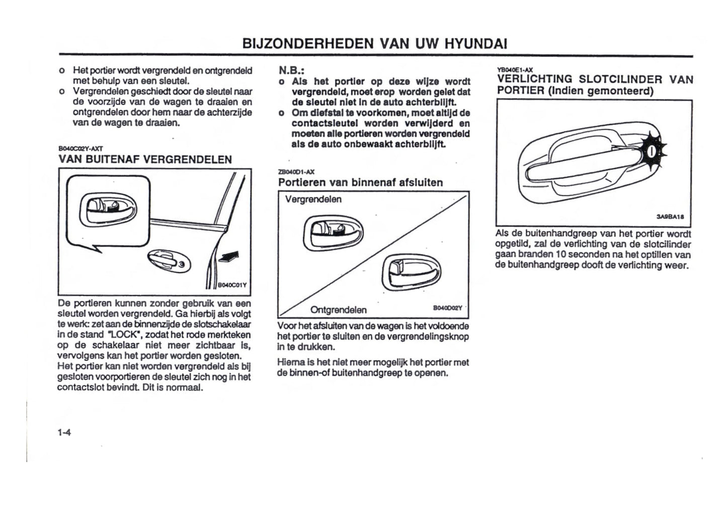 2000-2001 Hyundai Trajet Bedienungsanleitung | Niederländisch