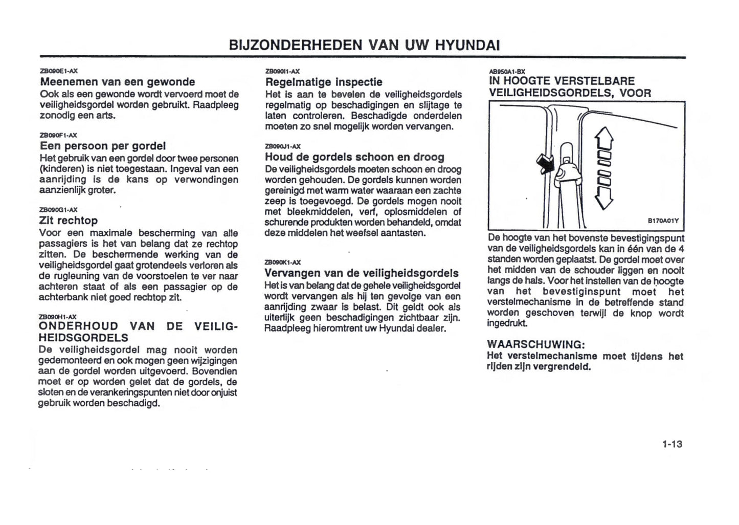 2000-2001 Hyundai Trajet Bedienungsanleitung | Niederländisch